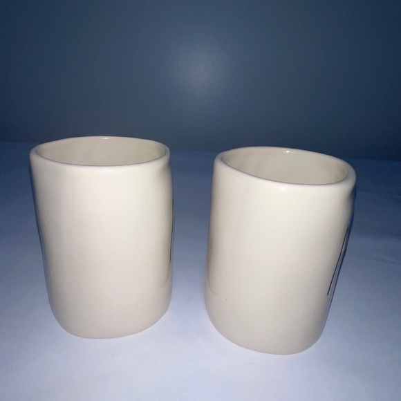 Rae Dunn Artisan Dimpled Ivory Ceramic MR. & MRS. Wedding Coffee Mugs Set - Picture 6 of 11